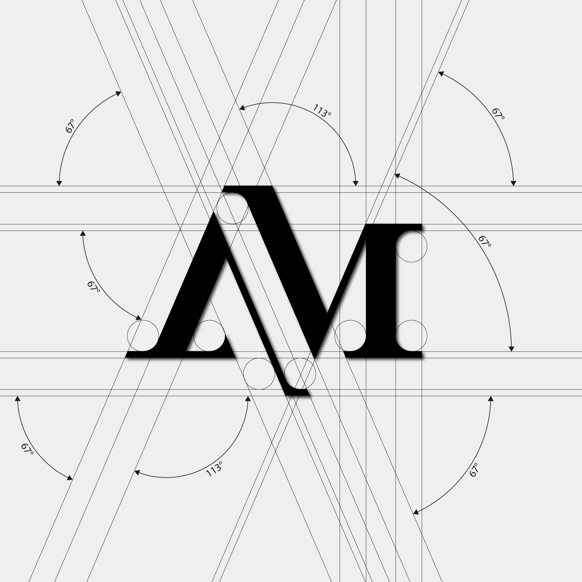 Logo designed with the letters AM