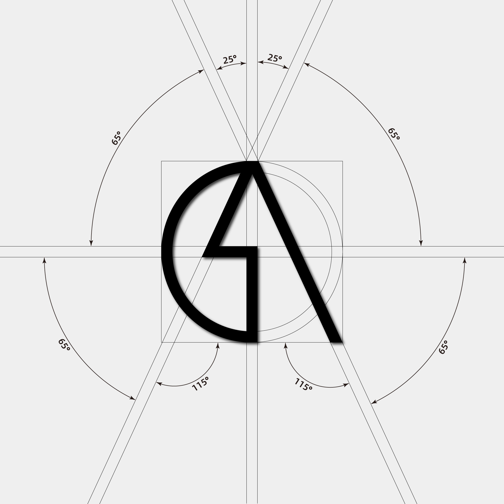 A construction company logo designed with the letters G/A