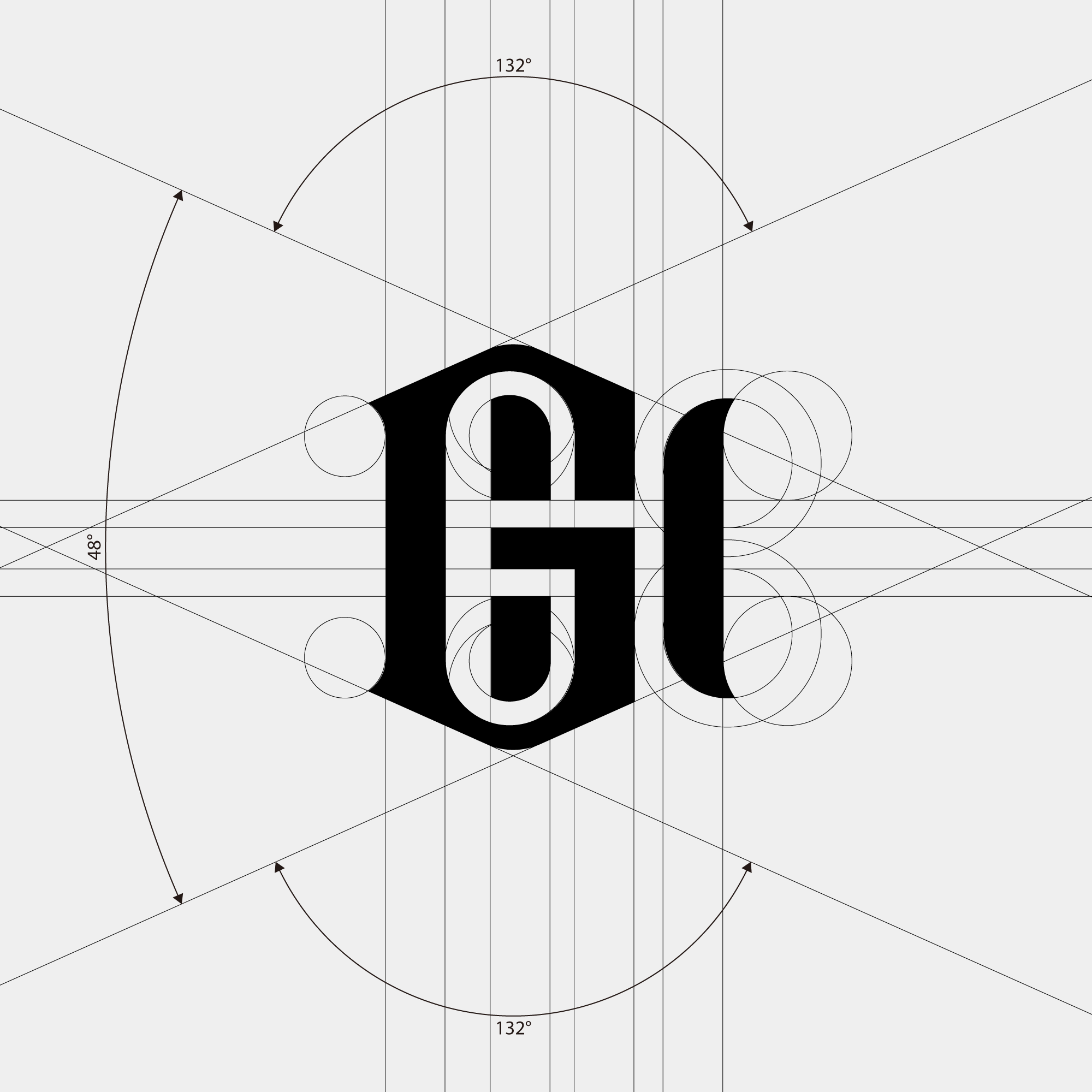Logo designed with the letter GH