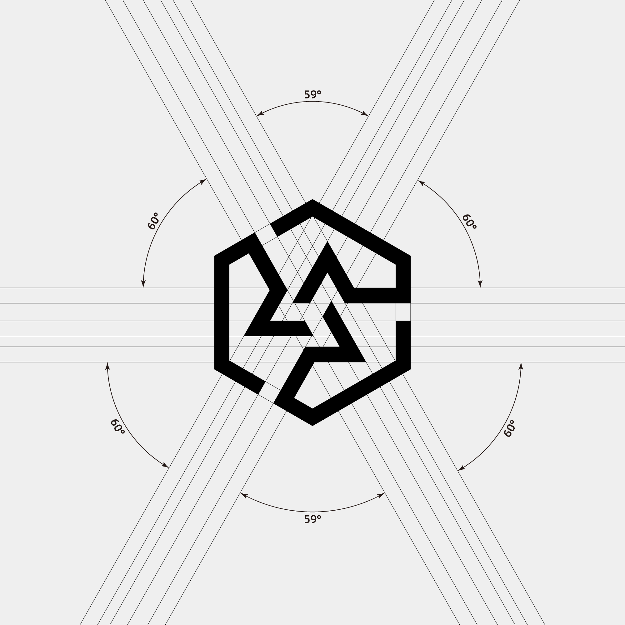 A logo designed with three letters R